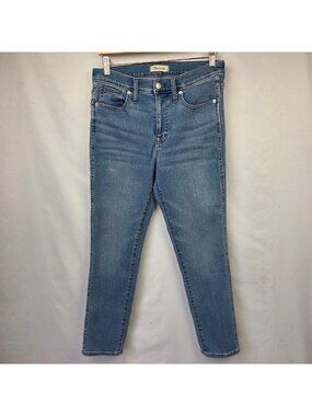 Madewell Mid-Rise Stovepipe Jeans Size 29 Light Wash Slim Fit Cotton Blend